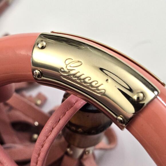 Gucci Patent Leather Mini Indy Handle Bag Pink With Original Dustbag - Small - Picture 12 of 15